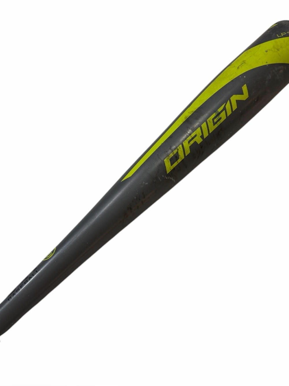 Origin Baseball Bat in Charcoal Gray and Neon Yellow